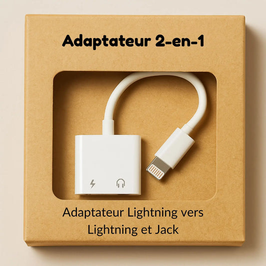 Acheter un adaptateur iPhone pour brancher des écouteurs en prise jack et avec prise de chargeur