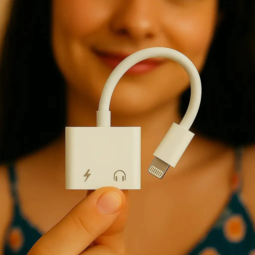 Achat d'un adaptateur iPhone pour brancher les écouteurs. En vente chez Neo Mobile à Aix-en-Provence