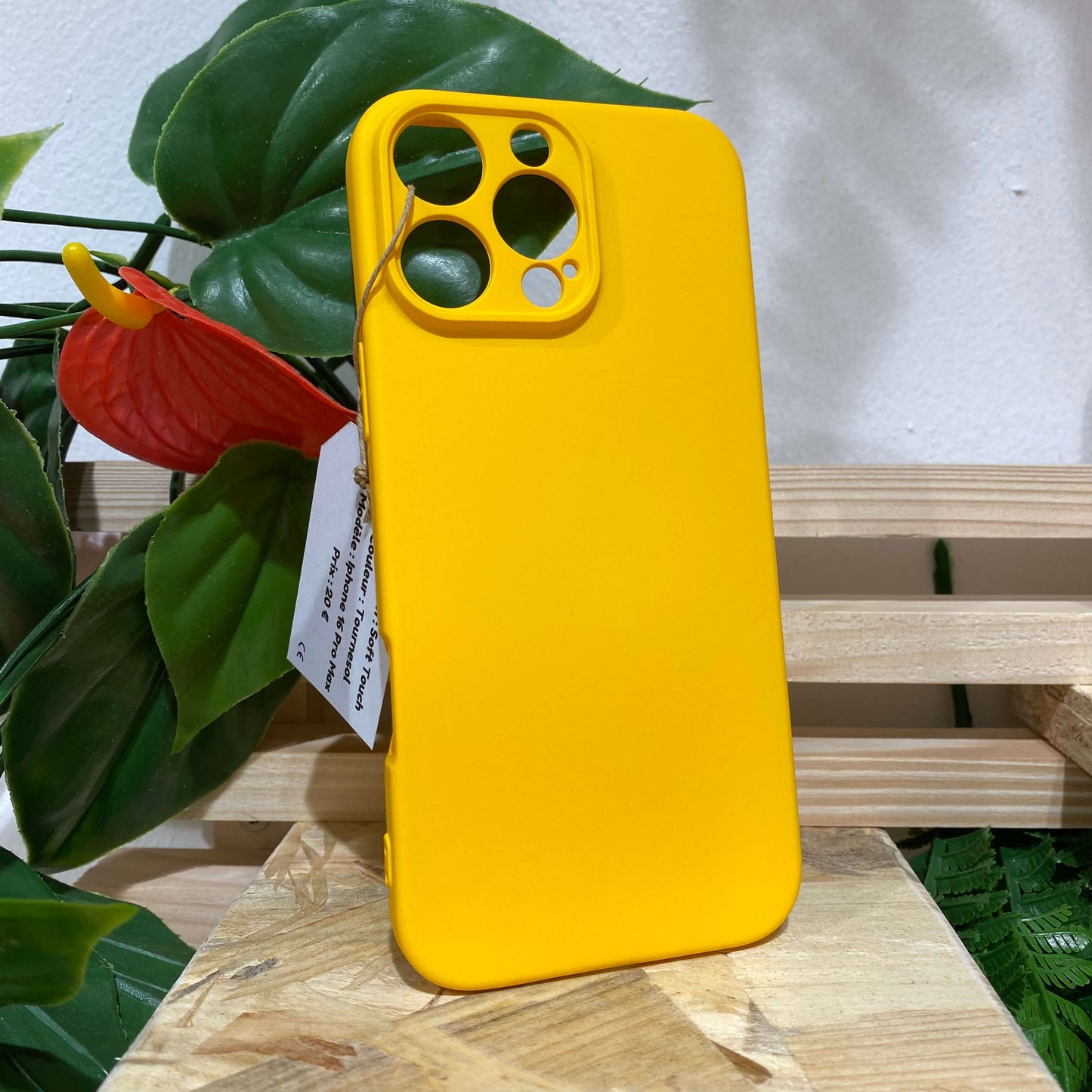 Coque de protection Soft Touch pour iPhone 16 Pro Max couleur Tournesol