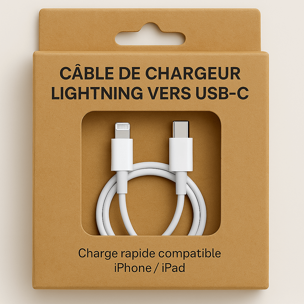 achat chargeur iPhone lightning vers usb-c chez Neo Mobile