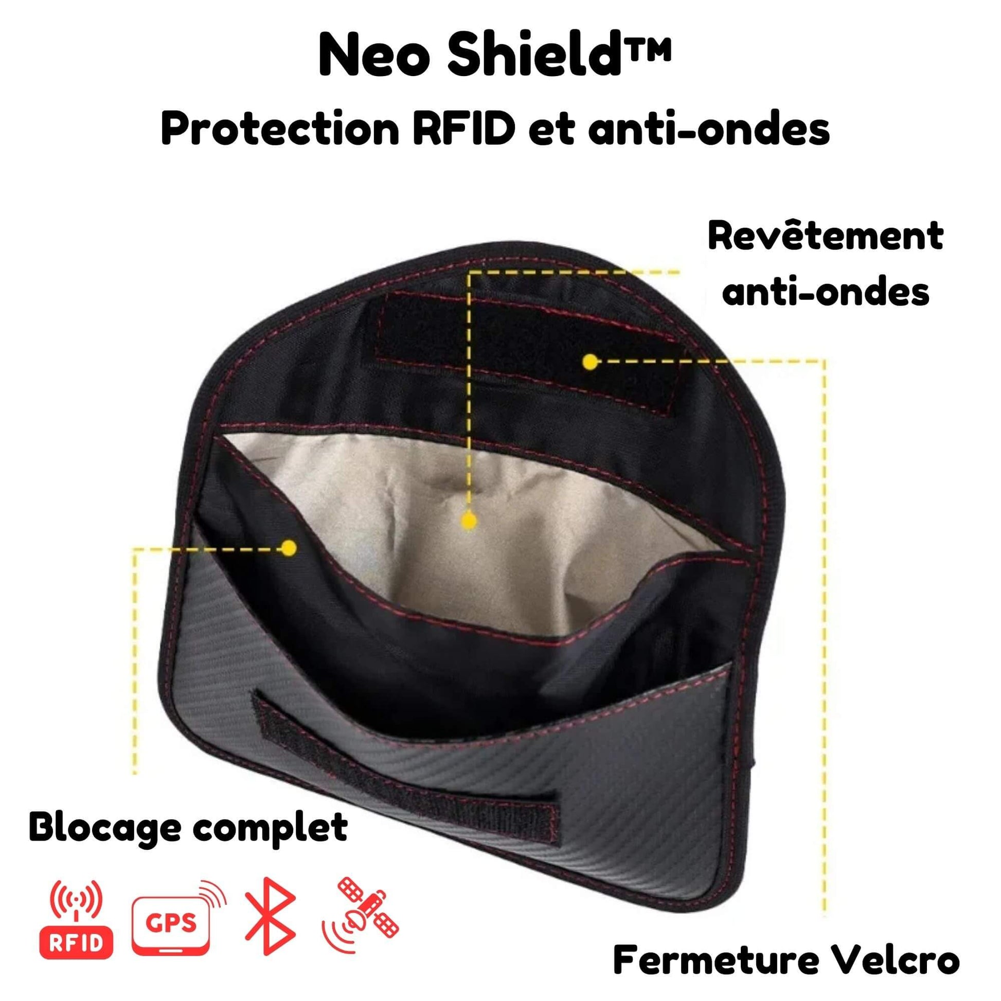 Acheter une pochette Neo Shield™ pour une protection de faraday anti-ondes et anti-RFID chez Neo Mobile™