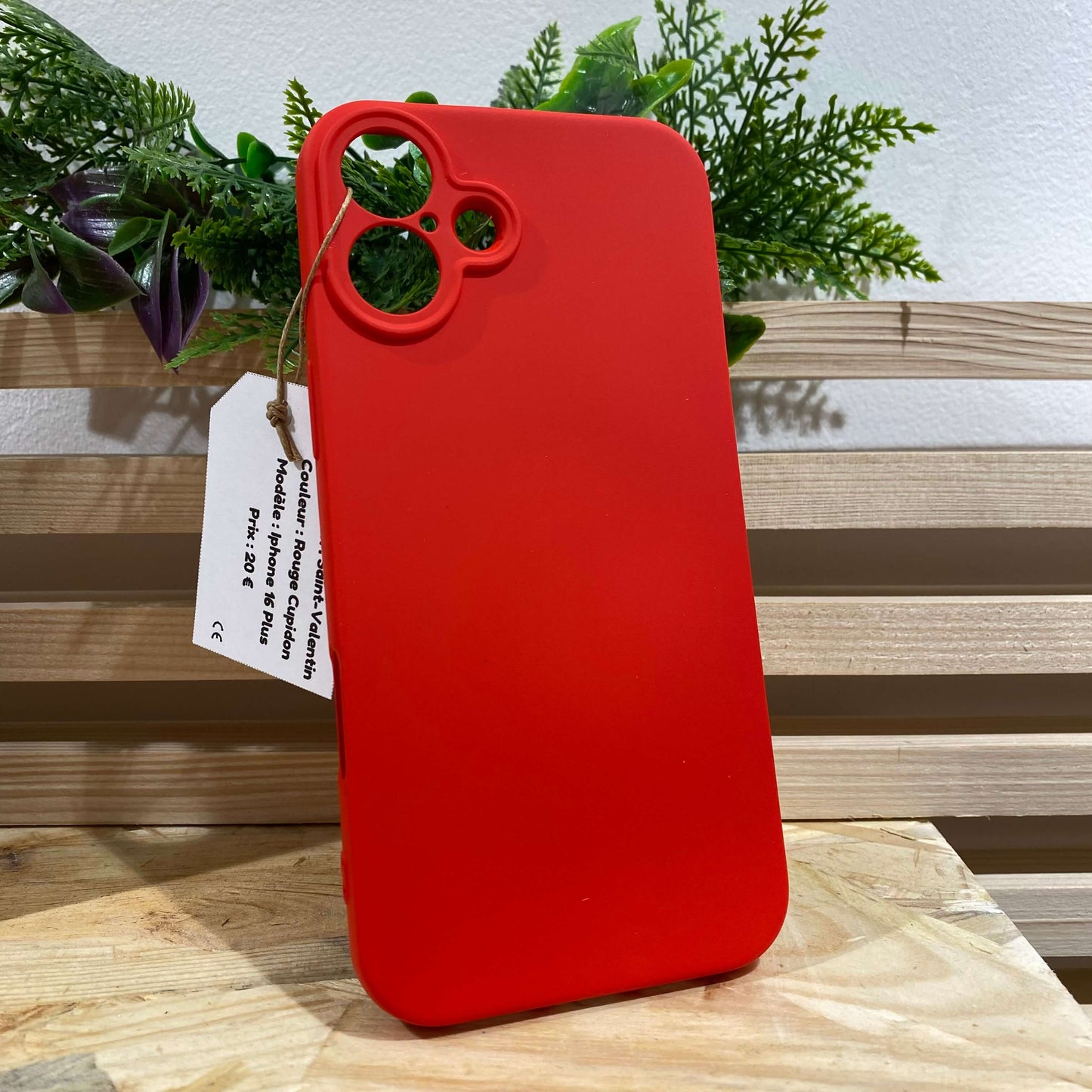 acheter coque de protection pour iPhone 16 Plus couleur rouge cupidon