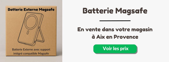En vente chez Neo Mobile™ : batterie externe avec magsafe et charge à induction