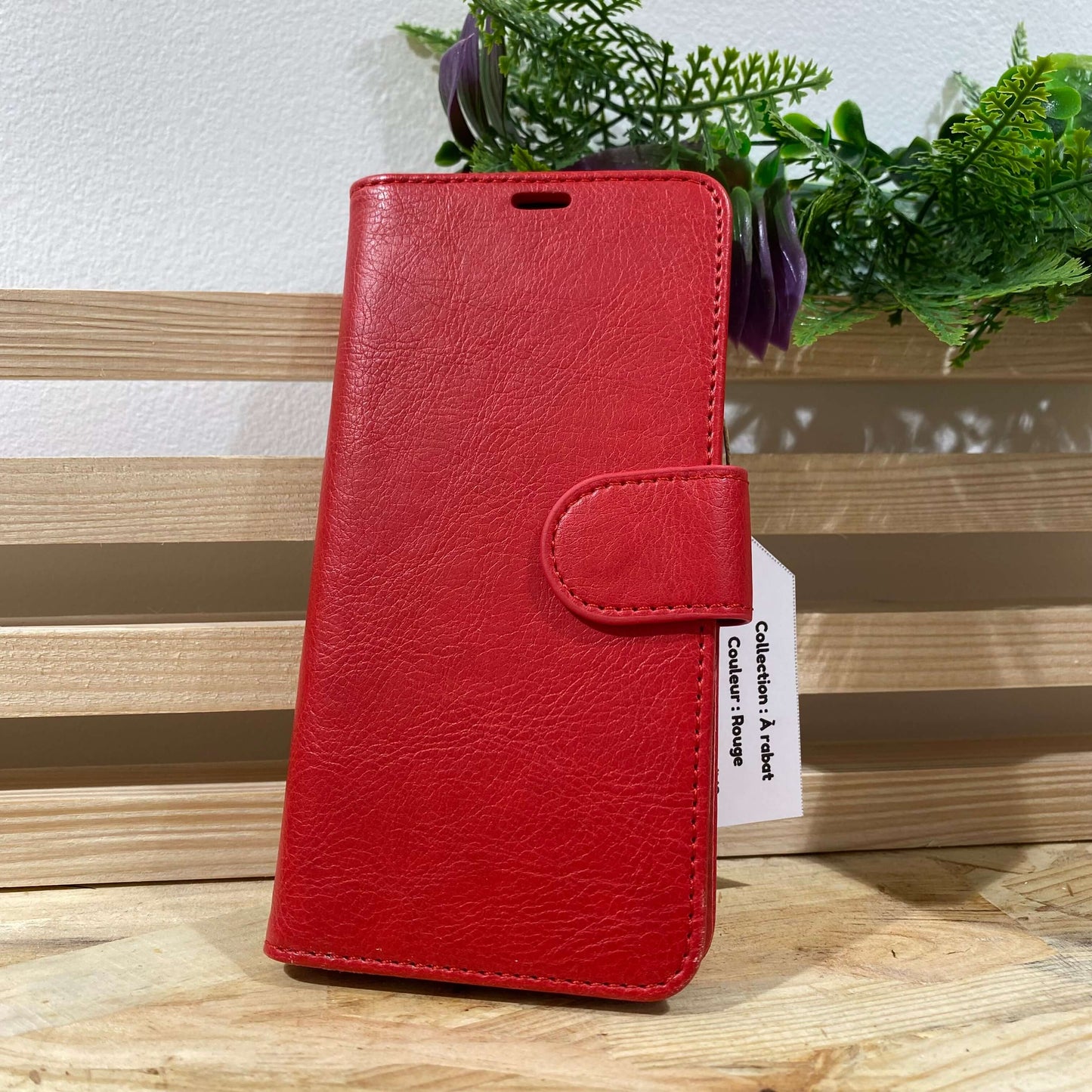 Etui portefeuille pour iPhone X / XS couleur Rouge